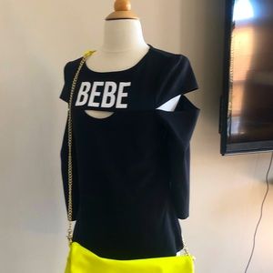 Bebe cut out scuba top fitness black medium M 6-8